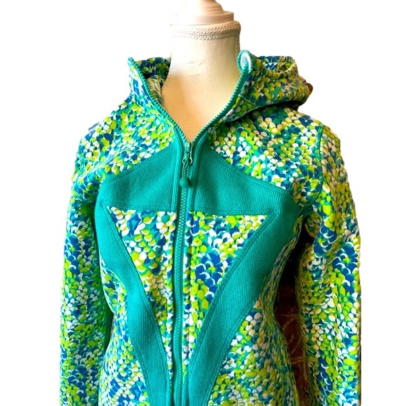Ivivva Shirts Tops Ivivva Green Patterned Scuba Hoodie Size